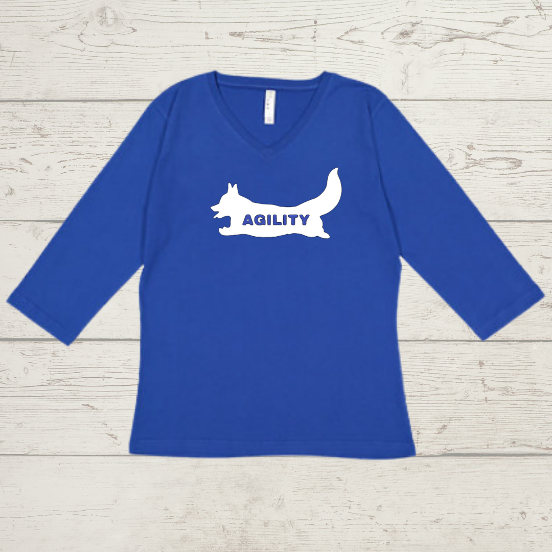 Ladies Classic Fit 3/4 Sleeve V neck