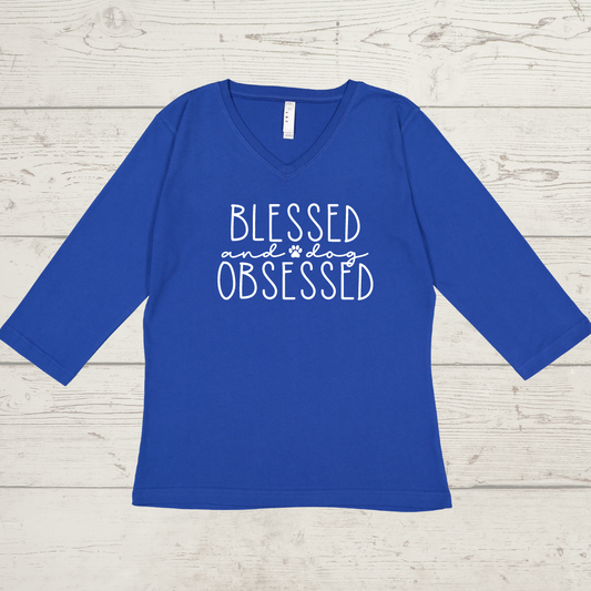 3/4 Sleeve V Neck T-Shirt