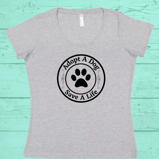 Womens Curvy Fit Scoop Neck Tee